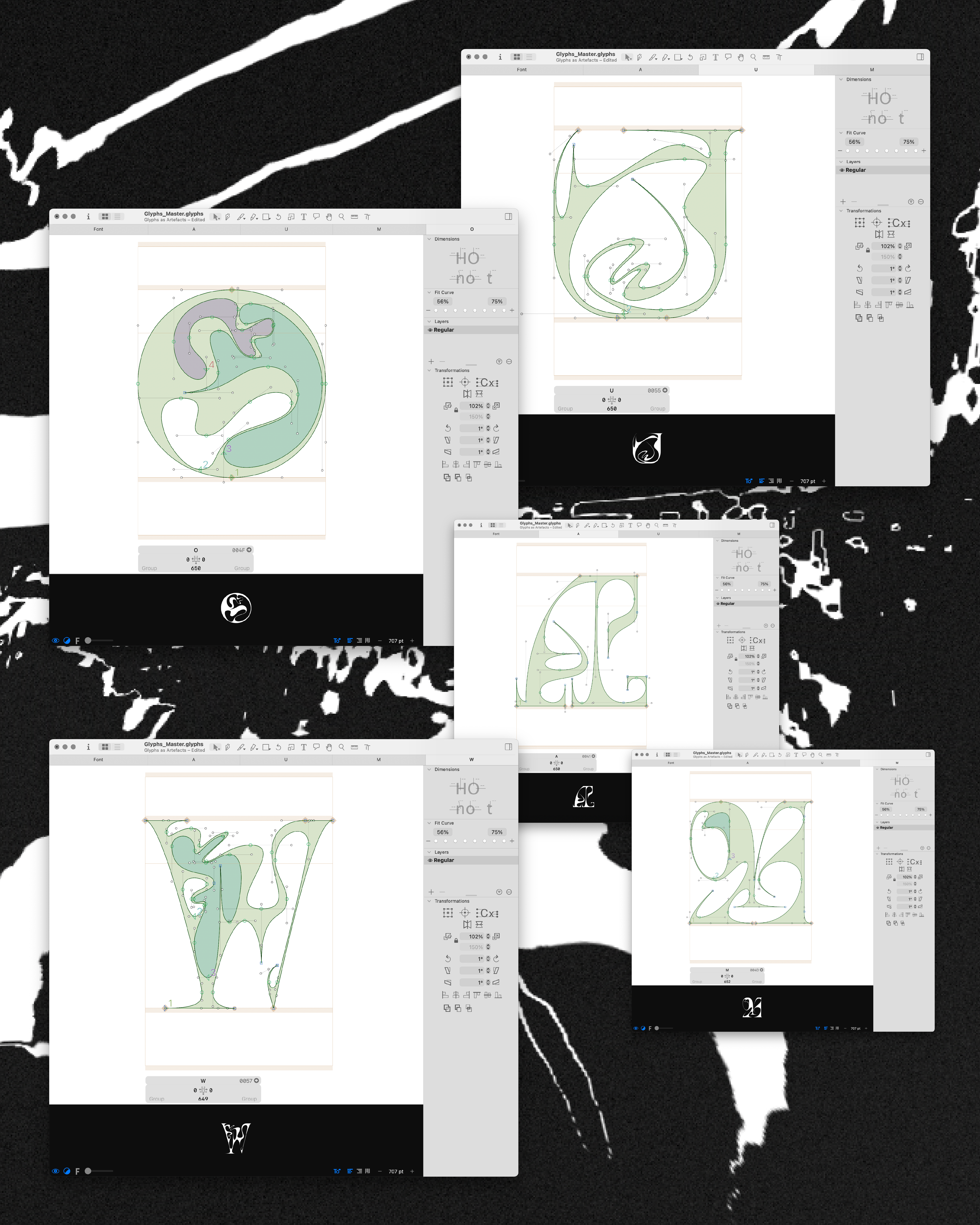 Glyphs as Artefacts, typeface preview
